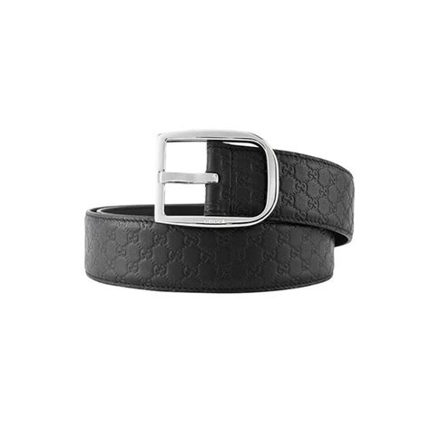 Gucci Micro Gg Black Calf Leather Silver Buckle Belt Size 9538 Queen