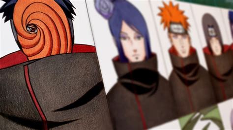 Drawing 10 Akatsuki Members Naruto Shippuden Youtube