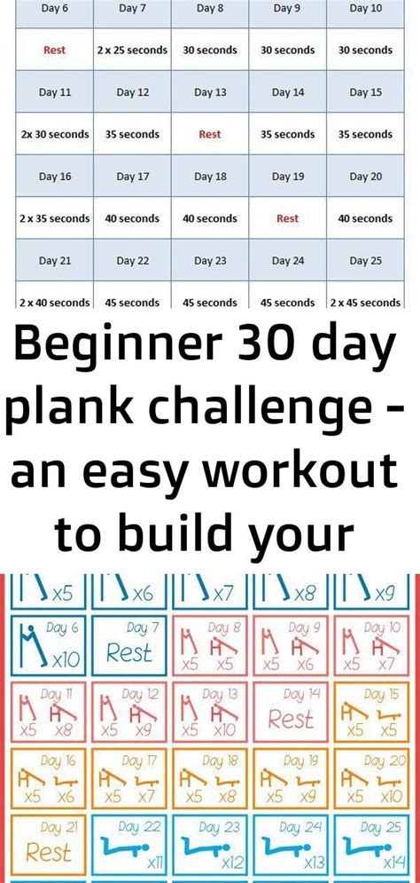 Printable Beginner Day Plank Challenge Printable Word Searches