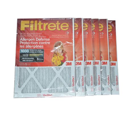 3m Filtrete 16x20x1 Furnace Filter Mpr 1000 Case Of 6