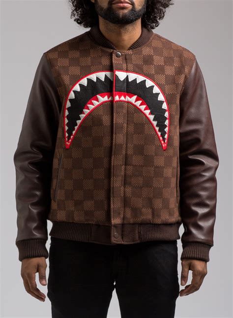 Hudson Shark Mouth Varsity Jacket In Brown Hudson Outerwear Jacket
