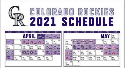 2021 Colorado Rockies Team Schedule Batting Order Pitching Staff