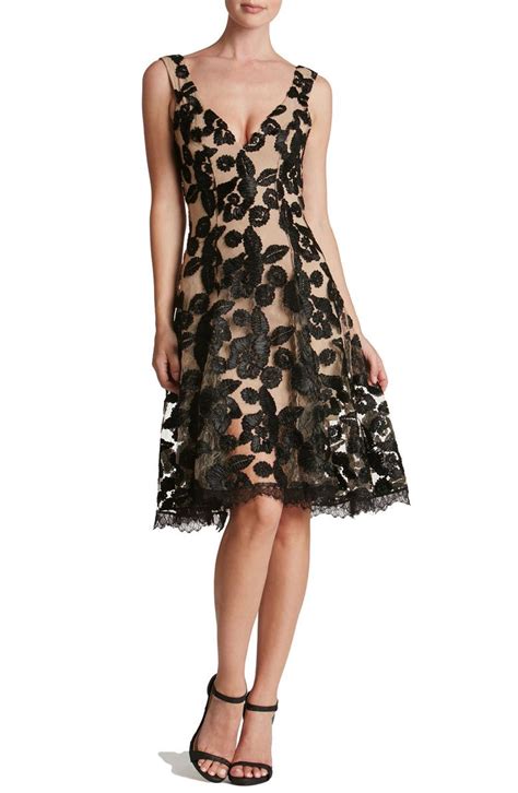 Dress The Population Maya Lace Fit And Flare Dress Nordstrom