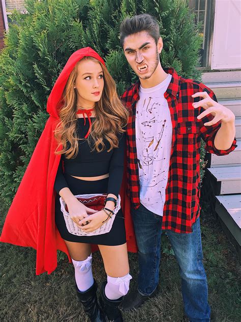 I just wanted to say thank you for this diy tutorial. DIY couple Halloween costume little red riding hood and big bad wolf werewolf #halloween #diy # ...