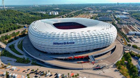 The Allianz Arena Football Stadium Exterior Aerial View Editorial Stock