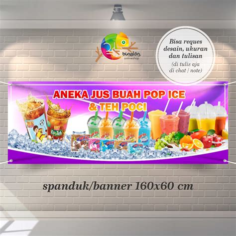 Jual Spanduk Banner X Cm Spanduk Jus Buah Pop Ice Teh Poci Spanuk Minuman Shopee Indonesia