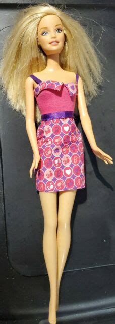 Barbie Doll 19981999 Mattel Pink Dress With Barbie Image Ebay