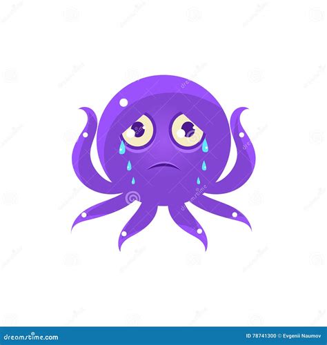 Schreiende Lustige Krake Emoji Vektor Abbildung Illustration Von