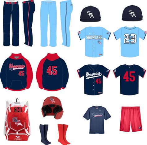 Showcase Baseball Academy Baseball Uniforms Package 6