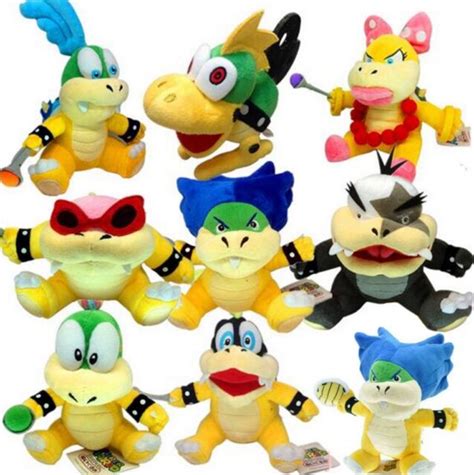 9x Super Mario Koopalings Larry Iggy Lemmy Roy Ludwig Wendy Koopa Plush