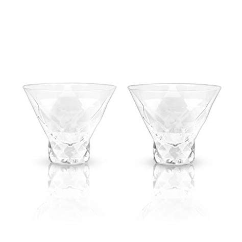Viski Raye Gem Crystal Martini Glasses Set Of 2 Premium Crystal Clear Glass Stylish Martini
