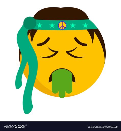 Sick Hippie Emoji With A Bandage Royalty Free Vector Image
