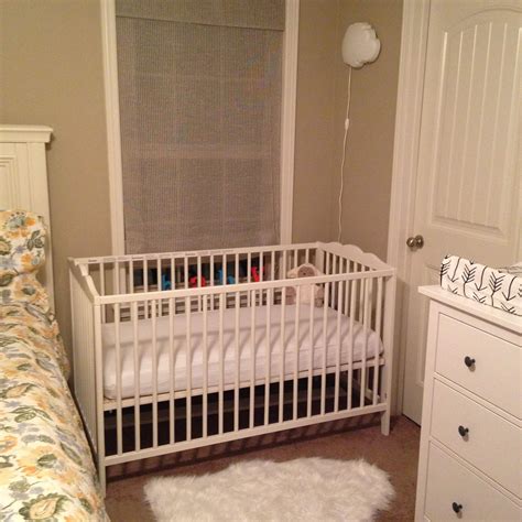 Stylish storage options like the the nook for max and margaux's newest addition was carved out of the master closet. Nursery in Master Bedroom | Nursery nook, Shared nursery ...