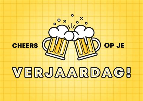 Hippe Verjaardagskaart Cheers Op Je Verjaardag Kaartje2go