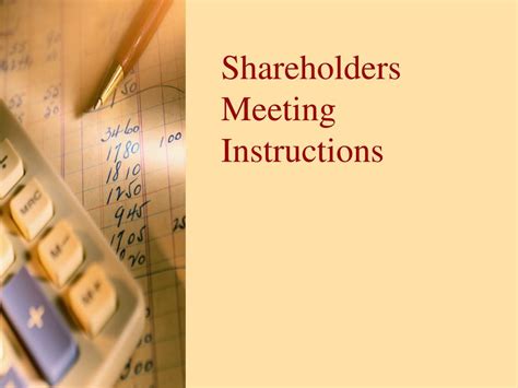 Ppt Shareholders Meeting Instructions Powerpoint Presentation Free