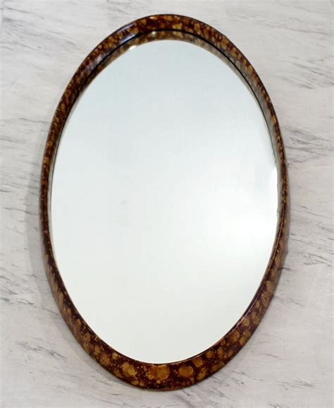 Mid Century Modern Hollywood Regency Large Oval Wall Mirror By La Barge