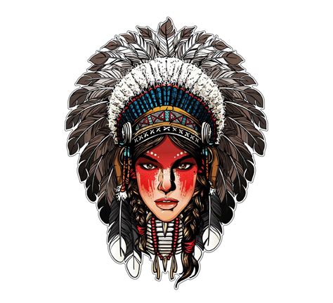 Indigenous Women Awareness Native Indian American Pretty Girl With Tribal Headdress Vinyl