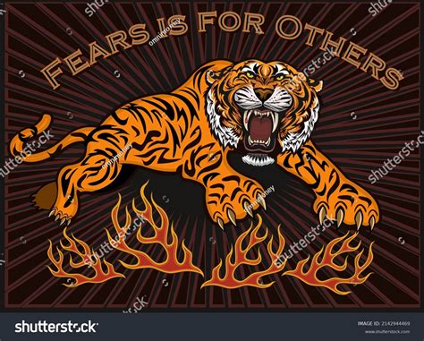 Angry Tiger Jump Color Tattoo Stock Illustration Shutterstock