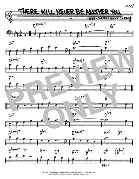 There Will Never Be Another You Sheet Music By Mack Gordon Real Book