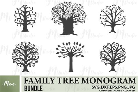 Download Family Tree Monogram bundle SVG . (561887) | Cut Files | Design Bundles