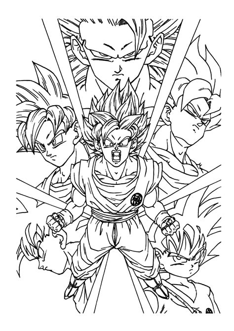 Dragon Ball Goku Varias Fases Para Colorir Imprimir Desenhos