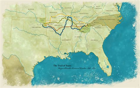 Trail Of Tears Map By Karen Carr For North Carolina Museum Of History
