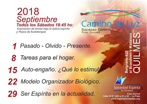 El quilmes atlético club es una institución deportiva argentina, de la ciudad de quilmes, provincia de buenos aires.sus principales deportes son el fútbol masculino, donde participa en la primera nacional, y el hockey sobre césped, siendo el primero de estos el que recibe mayor prioridad. Programa de Charlas-Septiembre 2018- Camino de Luz Quilmes ...
