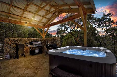 Secluded Cabins Texas Hill Country Hot Tub Image To U