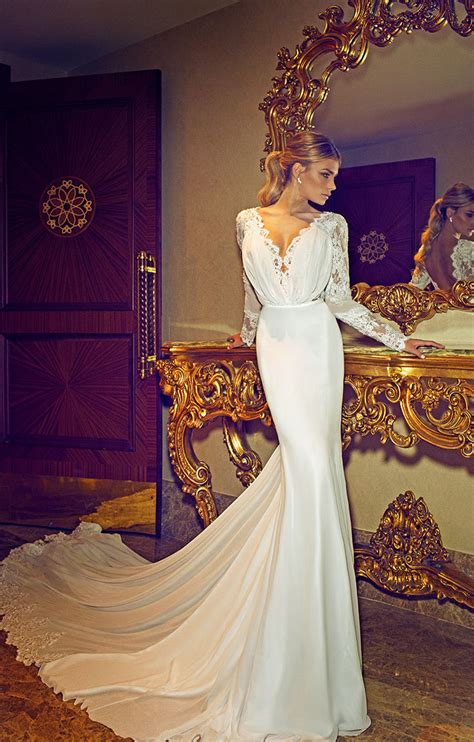 Long train wedding dresses with geometric lace: Aliexpress.com : Buy Sexy Long Train Full Sleeve Lace V ...