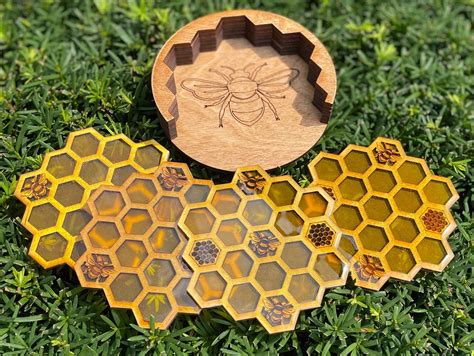 Always Bee Awesome With These Hexagon Honeycomb Coasters