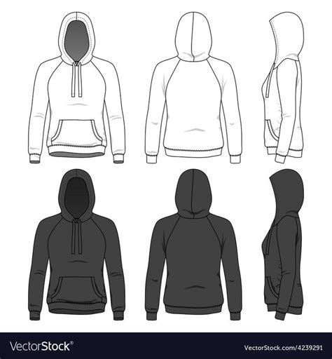 Blank Womens Hoodie In Front Back And Side Views Download A Free