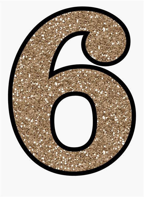 Glitter Number 6 Free Transparent Clipart Clipartkey