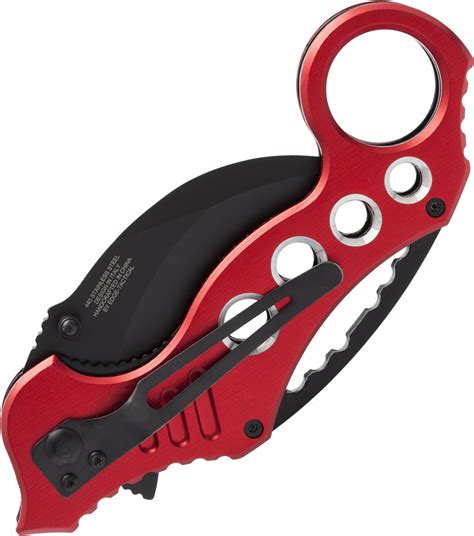 Tactical Extreme Spring Assisted Karambit Knife W Red Handle