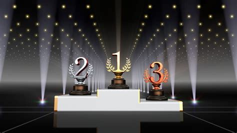Podium Prize Trophy Number Stock Footage Video 2242366 Shutterstock