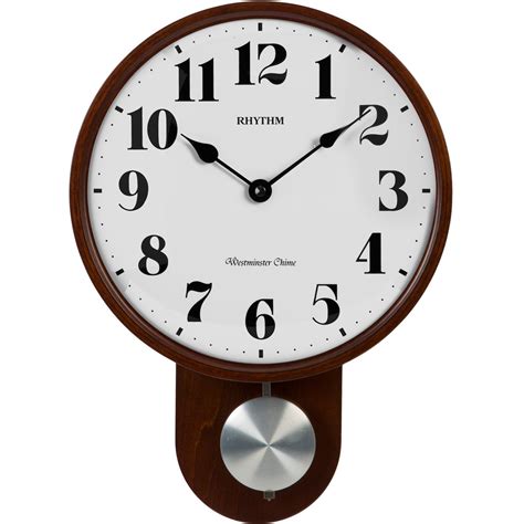 Rhythm Westminster Chime Wooden Case Pendulum Wall Clock Cmj577nr06