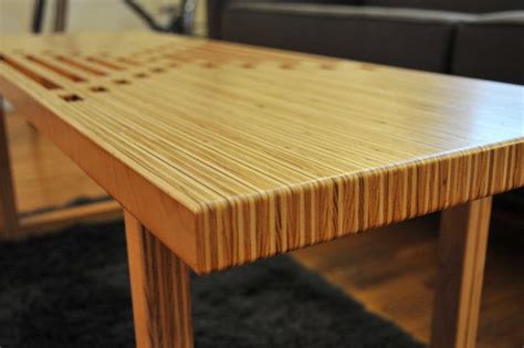 Plywood doesn t expand and contract like a solid wood top so construction is simplified. Handmade Birch Plywood Coffee Table / Bench in 2020 ...