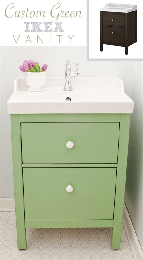 I was thinking to use 2 base drawer units (15) and then float a 30 over the fridge cabinet between them, what. Green IKEA Custom Bathroom Vanity - The Golden Sycamore