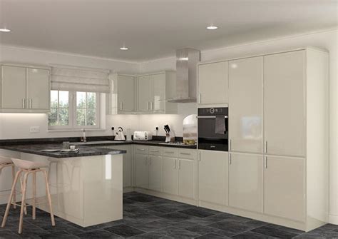 Durrington High Gloss Ivory Kitchen Doors Made To Measure From £416