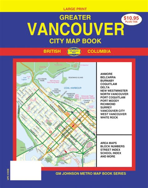 Vancouver Greater Canada City Map Book Large Print By