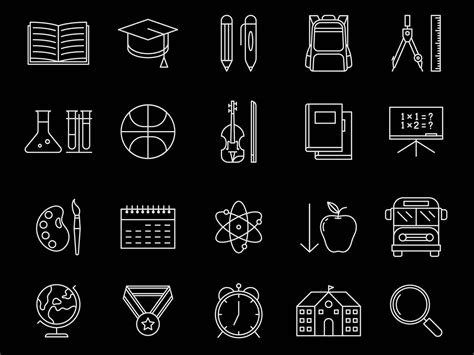 20 Free School Vector Icons Ai