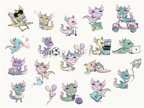 Dragons Clipart Activities Clipart Unicorn Dragons Etsy