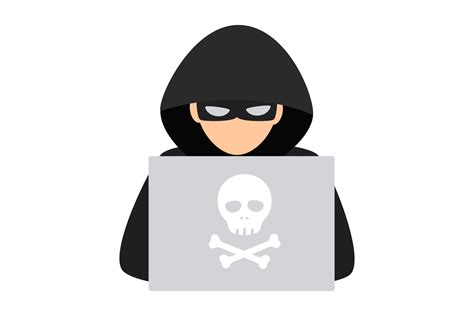 Hacker Logo Template Symbol Of Digital Thief With Laptop Hacker Icon