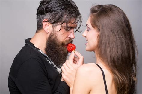 Premium Photo Sexy Couple Eating Red Strawberry