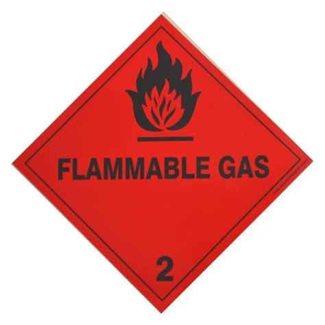 2 1 FLAMMABLE GAS Hazard Placard Self Adhesive 300x300mm