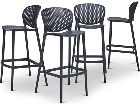 Urbia Outdoor Bailey Black Grey Recycled Plastic Bar Stool Sold In 4