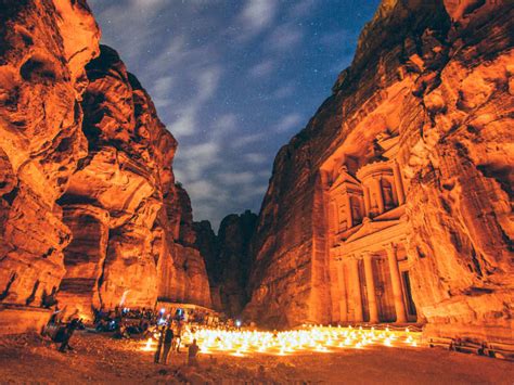 Download Petra City Under Night Sky Wallpaper