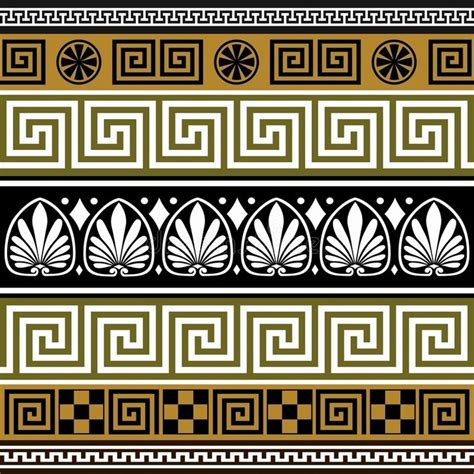Greek Key Pattern Template Lovely Set Of Greek Borders Stock Vector