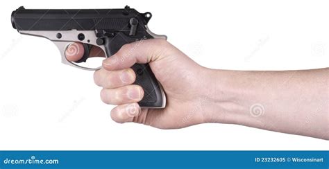 Hand Holding Handgun Gun Pistol Weapon Isolated Stock Image Image