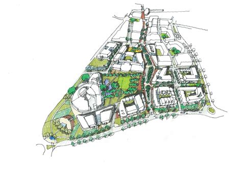 Civic Masterplan Sketch Urban Design Graphics Architecture Drawing