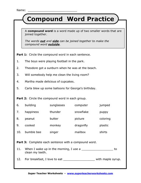 12 2nd Grade Compound Words Worksheets